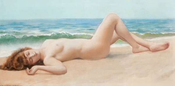 Nu Sur La Plage (Nude on the Beach) by Thomas Hosmer Shepherd