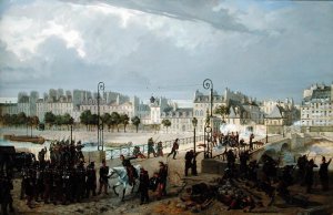 An Attack on a Barricade on the Pont de l'Archeveche, 184
