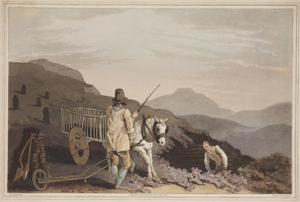 The Peat Cart, from The Costume of Yorkshire, engraved by Robert Havell, 1814