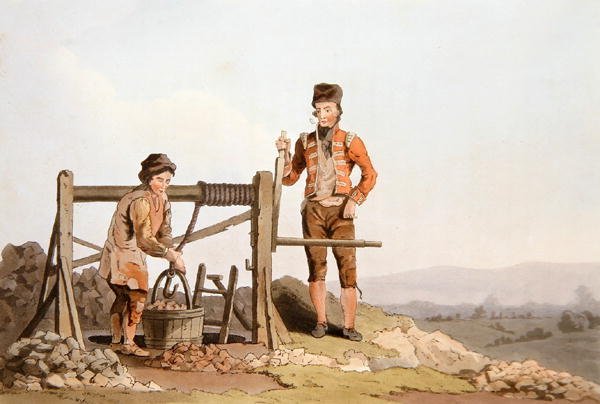 Ruddle Pit, from Costume of Yorkshire engraved by Robert Havell (1769-1832) 1814