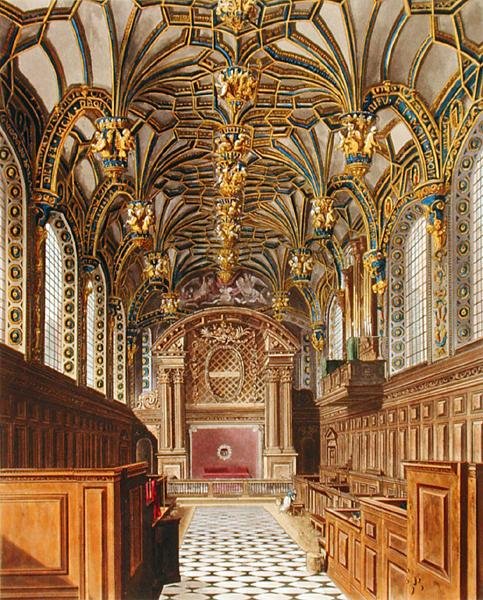 The Chapel, Hampton Court, from 'The History of the Royal Residences', engraved by Richard Reeve (b.1780), by William Henry Pyne (1769-1843), 1819