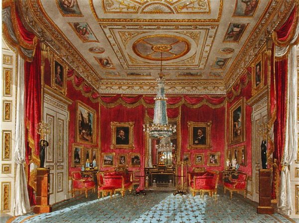 The Rose Satin Drawing Room, Carlton House, from The History of the Royal Residences, engraved by Daniel Havell (1785-1826), by William Henry Pyne (1769-1843), 1819