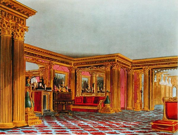 The Golden Drawing Room, Carlton House, from The History of the Royal Residences, engraved by Thomas Sutherland (b.1785), by William Henry Pyne (1769-1843), 1819