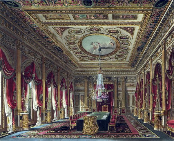 The Throne Room, Carlton House, from 'The History of the Royal Residences', engraved by Thomas Sutherland (b.1785), by William Henry Pyne (1769-1843), 1818