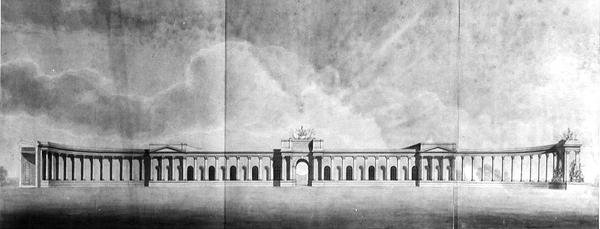 Perspective of Offices seen from the Great Court, 1815
