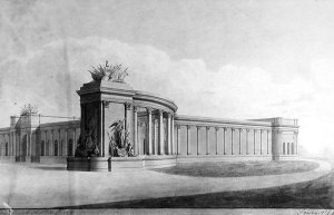 Perspective View of an Entrance Pier at the House, 1815