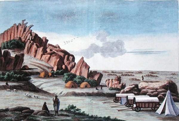 Klaas Baster Camp, from Voyages de M. le Vaillant dans l'Interieur de l'Afrique par le Cap de Bonne Esperance 1780-85, engraved by Hulk, published 1790