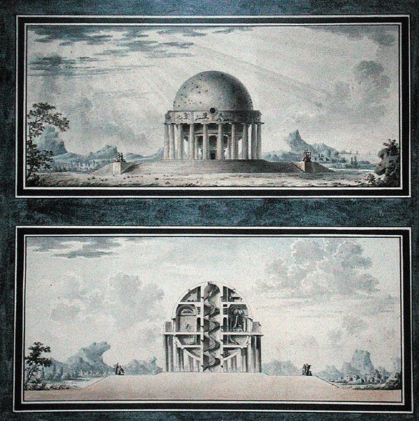 Design for a House for a Cosmopolite, 1783 (watercolor on paper) (detail)