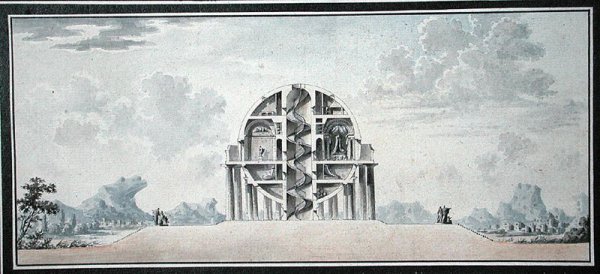 Design for a House for a Cosmopolite, 1783 (watercolor on paper) (detail) 2