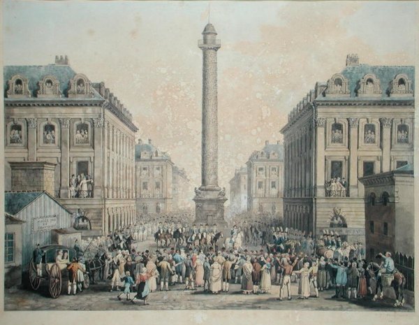 Charles-Ferdinand de France 1778-1820 Duc de Berry returning to the Tuileries through the Place Vendome, 1814