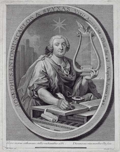 Portrait of Jose Carlos Seixas 1704-42 engraved by John Daulle 1703-63