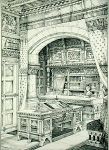 Study, from Examples of Ancient and Modern Furniture, by Bruce Talbert, 187