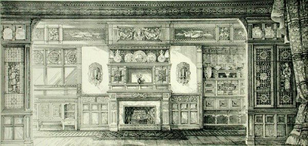 Screen Decoration, from Examples of Ancient and Modern Furniture, 1876