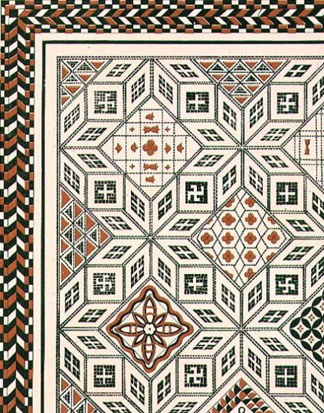 Design of a mosaic pavement discovered at Nimes, probably 2nd or 3rd century, pub. by Day & Son