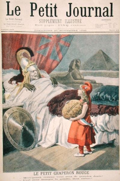 Little Red Riding Hood or France losing Fachoda to England, illustrated title page from Le Petit Journal, 20th November 1898
