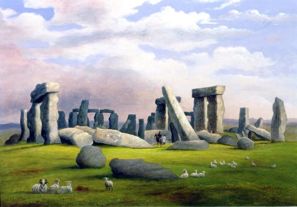 Sheep Grazing, Stonehenge, Wiltshire