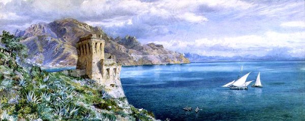 The Old Watch Tower overlooking the Bay of Salerno, c.1861