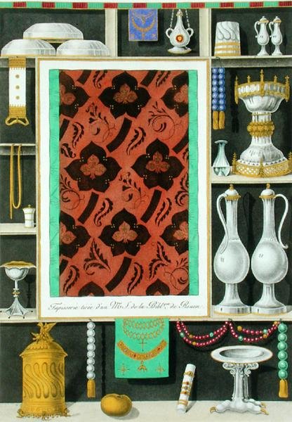 Artefacts of the 15th century, from Monuments Francais, printed by Amedee Peree, 1839