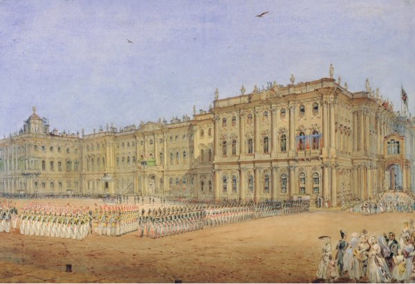 Review at the Winter Palace in St. Petersburg, 1840s