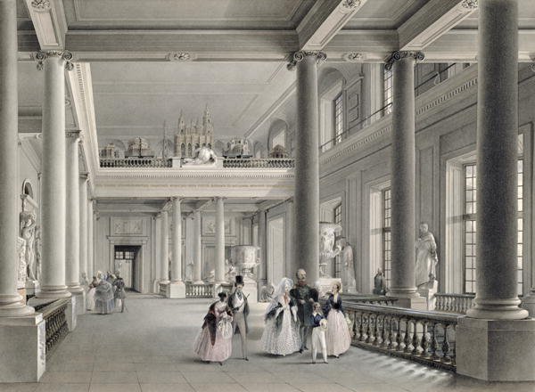 The Upper Entrance hall of the Fine Arts Academy in St. Petersburg, 1838