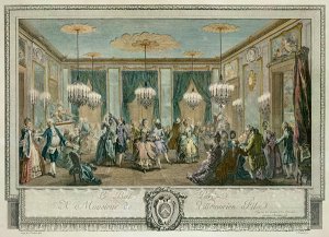 The Evening Dress Ball at the House of Monsieur Villemorien Fila, engraved by L. Provost