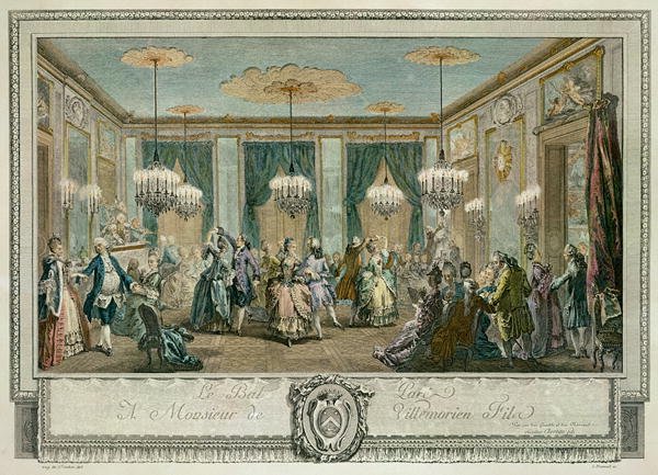 The Evening Dress Ball at the House of Monsieur Villemorien Fila, engraved by L. Provost