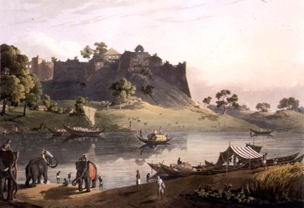 Ruins of the Fort at Juanpore on the River Goomtee, plate V, engraved by Daniel Havell 1785-1826 1809