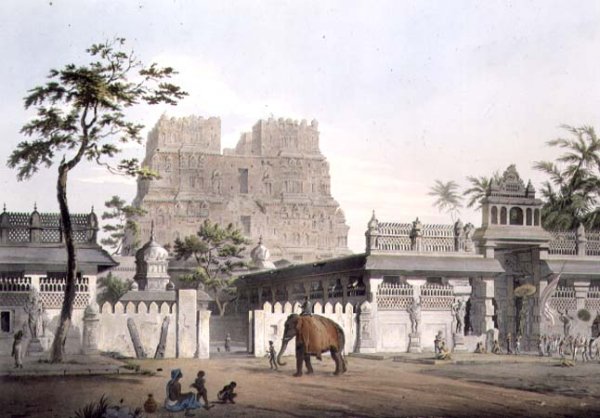 Pagoda at Ramisseram, plate IX, engraved by J. Bluck fl.1791-1831 1809