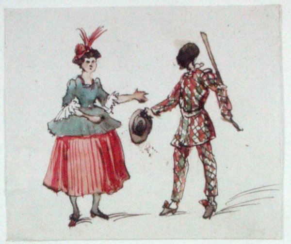 Two characters from the Commedia dellArte