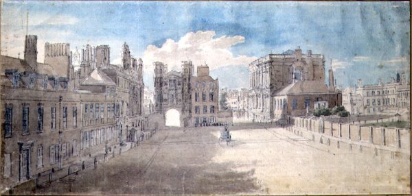 Whitehall, Holbein Gate and Banqueting House on the right