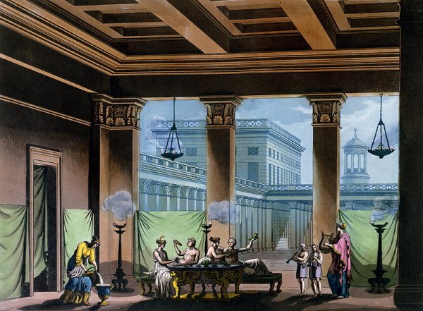 The Triclinium, from Le Costume Ancien et Moderne by Jules Ferrario, c.1820