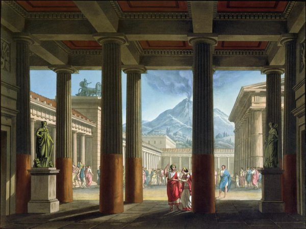 Entrance to the Amphitheatre, design for the opera LUltimo Giorno di Pompeii, 1827
