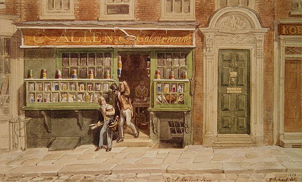 Colourmans Shop, St Martins Lane, 1829