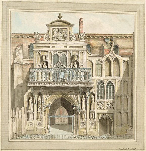 The old facade of the Guildhall, City of London, 1788
