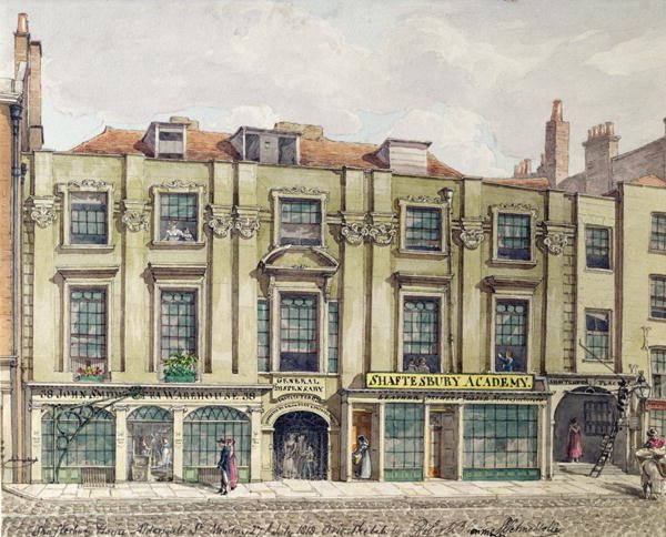 Shaftesbury House, Aldersgate Street, London, 1819