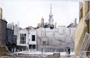 Demolition of Saddlers Hall, Cheapside, City of London, 1821