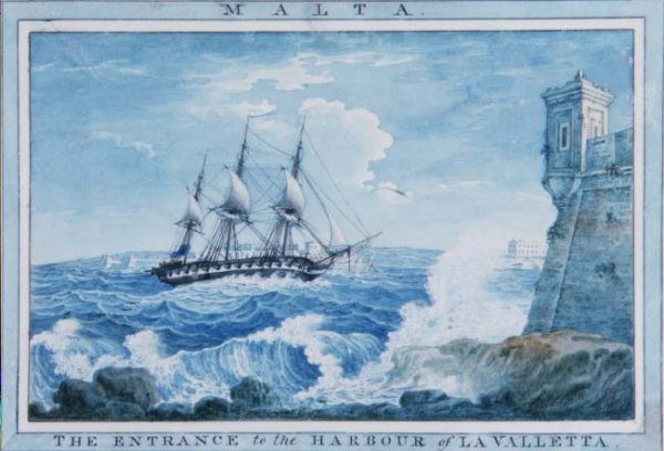 Malta The Entrance to the Harbour of Valletta