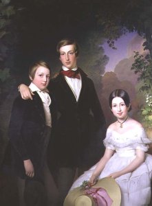 Portrait of Prince Maximilian 1827-49 Prince Moritz 1831-1903 and Princess Leopoldine Louisa 1835-92 of Lobkowicz, 1844