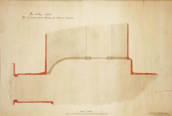 New College Oxford Proposed Gates and Railing for Entrance to Garden, 1874