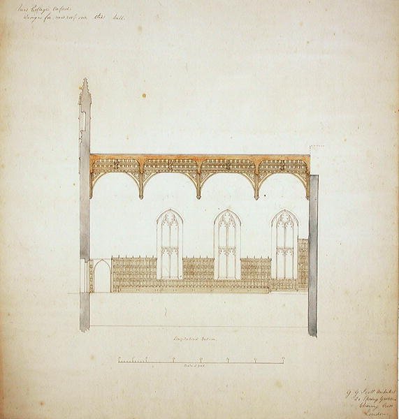 New College Oxford Design for New Hall Roof, 1865 3