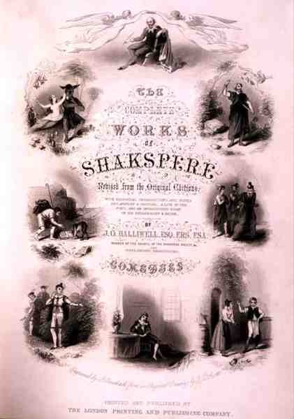 Frontispiece for The Complete Works of Shakespeare, revised by J. O. Halliwell, engraved by G. Greatbach
