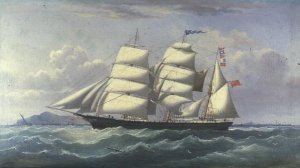 The Barquentine Pawnee in the Irish Sea