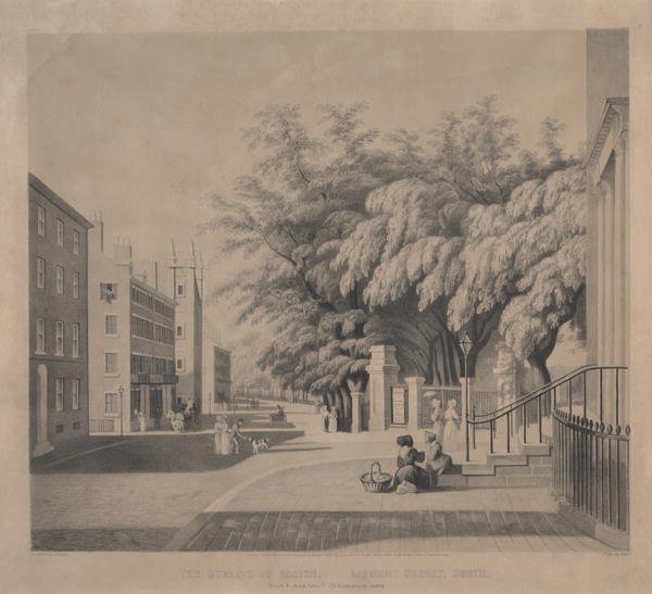 Corner of Park Street and Tremont Street, Boston, 1843