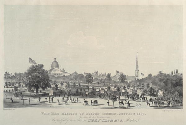 Whig mass meeting on Boston Common during the presidential election, 19th September, 1844