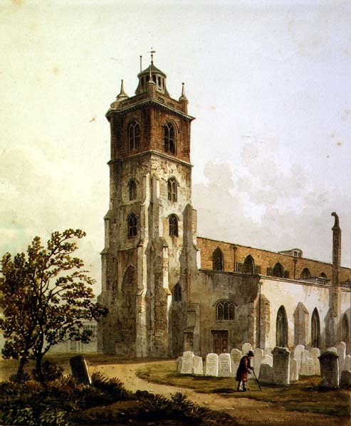 St. Giles Church, Cripplegate, City of London, 1815
