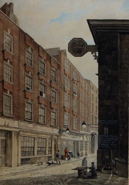 Lombard Street West, with St. Mary Woolnoth, 1810