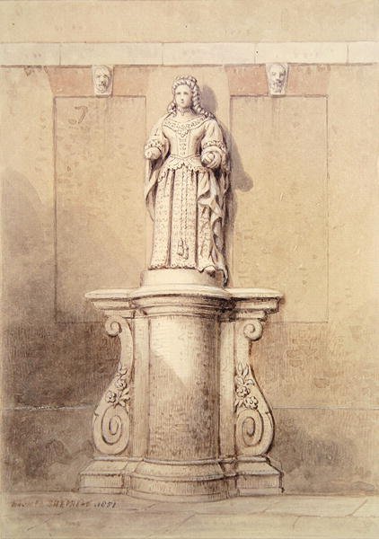 Statue of Queen Anne at the East End of Queen Square, 1851