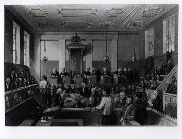 Central Criminal Court, The Old Bailey, engraved by H. Melville