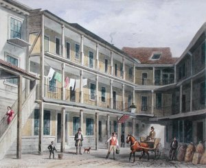 View of Blue Boar Inn yard, no.30 Aldgate, c.1850