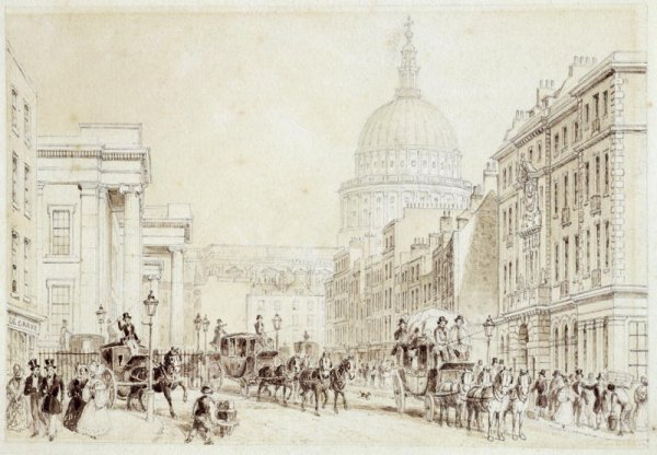 View of St. Martins le Grand and the Old General Post Office, c.1830